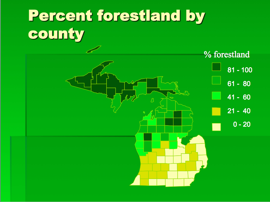 Michigans Forests By County Michigan Forest Products Council